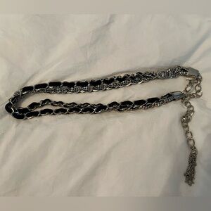 Black and Silver Chain Belt